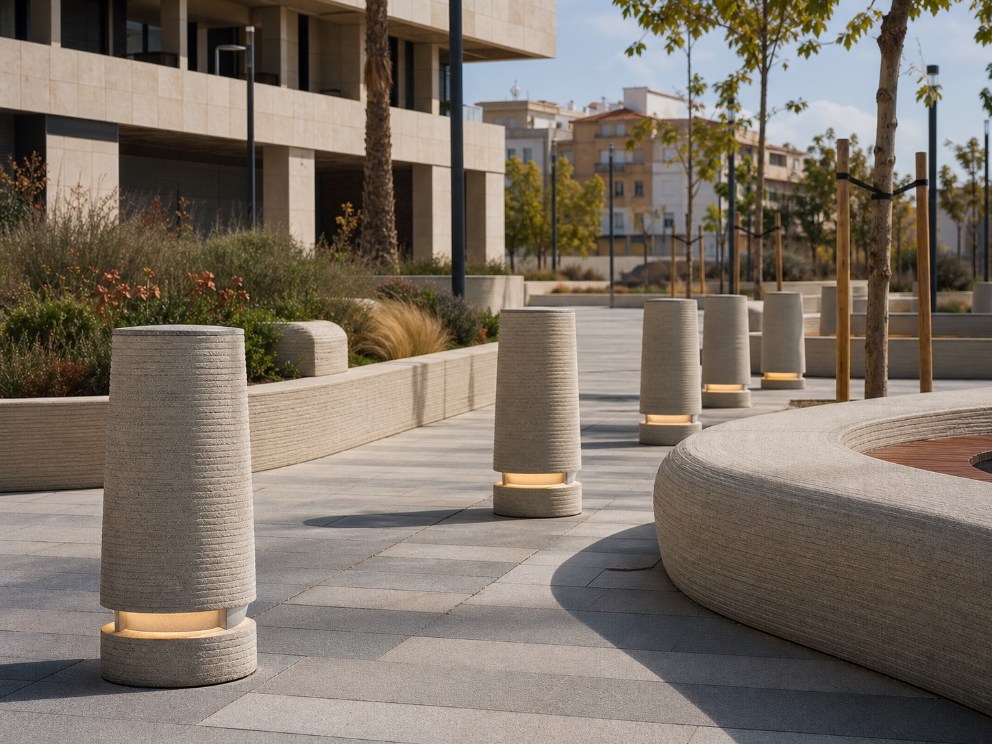 Piezas urbanas impresas en 3D para espacio público